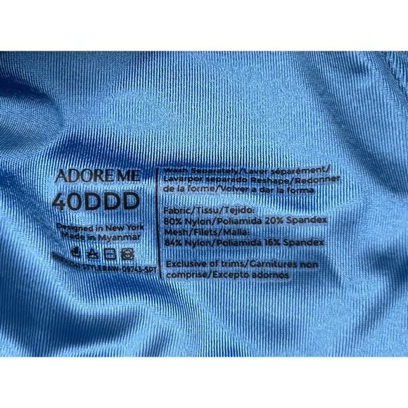 Adore Me 40DDD Ariza Contour Plus Medium Impact Sports Bra Blue NWT - Picture 4 of 10